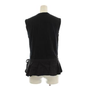 Tao 2006年 カットソー F 黒 ブラック ノースリーブ ドレープデザイン リボン結び TS-T068 /KH