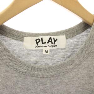 PLAY Comme des Garçons AD2008 Tシャツ カットソー M グレー ロゴプリント ラウンドネック 半袖 AZ-T079 /HN