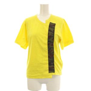 Tシャツ F 黄色 イエロー カモフラ柄 アシンメトリーデザイン 半袖 GT-100550 /KH
