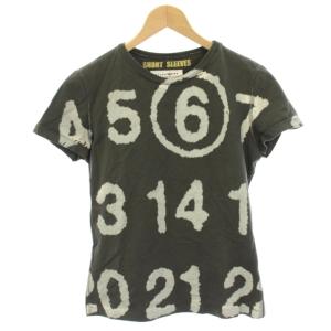 Tシャツ カットソー M カーキ 半袖 プリント柄 ラウンドネック 932XM9893510 /HN