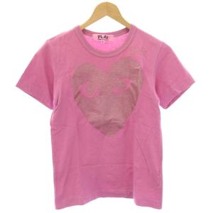 AD2010 Tシャツ カットソー S ピンク 半袖 ラウンドネック ハートプリント AZ-T137 /HN
