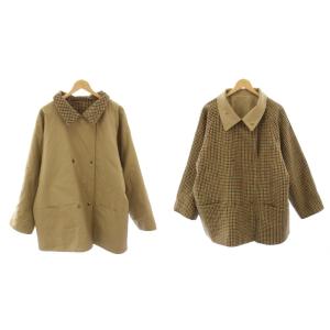 24AW REVERSIBLE SHORT コート ショート丈 チェック リバーシブル 2 ベージュ