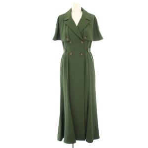22AW ケープカラートレンチワンピース マキシ ロング 半袖 1 緑 グリーン SWFO224218