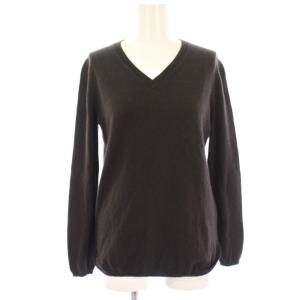 ニット カットソー 薄手 ウール カシミヤ 長袖 S 茶 ブラウン 936602330750 /HN