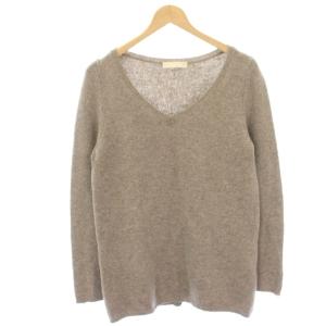 ニット カットソー ウール カシミヤ 長袖 薄手 M グレージュ 936609390750 /HN