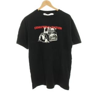 Tシャツ カットソー プリント 半袖 M 黒 ブラック OMAA027R21JER006 /HN