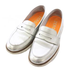4.ZEROGRAND ローファー レザーシューズ 8B シルバー W21332 /TK