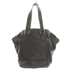 YVES SAINT LAURENT rive gauche ダウンタウン トートバッグ レザー ブラック ダークグレー 202649