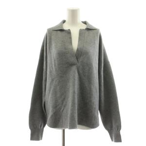 24AW スキッパーポロニット セーター 長袖 ウール混 F グレー RDZ1042505A0007 /KU