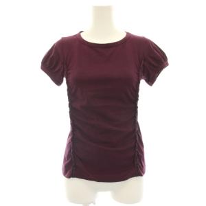 AD2006 カットソー Tシャツ 半袖 ギャザー 紫 パープル 3S-T027 /HN