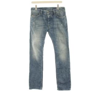 SAFADO デニムパンツ ジーンズ ダメージ加工 ウォッシュ加工 W28 L32 青 ブルー /HN