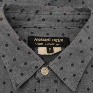 Comme des Garçons Homme Deux カジュアルシャツ M 青 ブルー ドット柄 半袖 /RR13