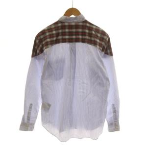 Comme des Garçons Homme Deux カジュアルシャツ M 青 ブルー ストライプ柄 チェック柄 長袖 /RR14