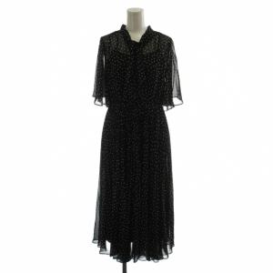 ワンピース 36 黒 ロング丈 ドット柄 五分袖 CWF0204051 /GG22