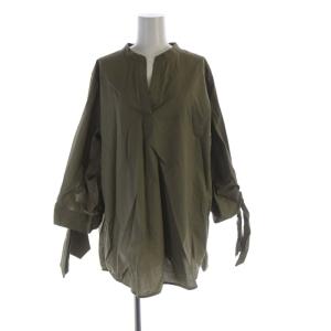 シャツ ブラウス プルオーバー スキッパー 長袖 カーキ 19-051-200-7000-3-0 /RO