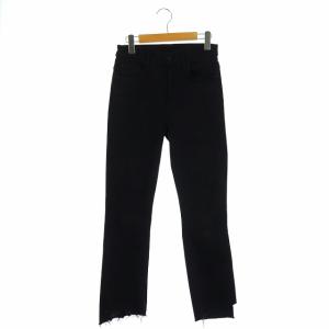 デニムパンツ ジーンズ テーパード カットオフ 27 黒