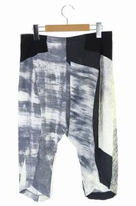 Helmut Lang 総柄 ハーフパンツ バミューダ ドロスト S グレー マルチカラー
