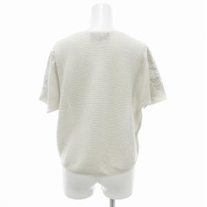 COUP DE CHANCE サマーニット セーター 半袖 レース 袖刺繍 38 ライトグレー /JS