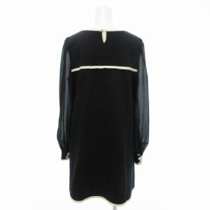 TO BE CHIC チュニック 長袖 リボン シアー 42 ブラック /JS
