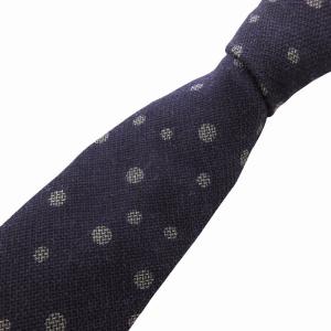 美品 ネクタイ セッテピエゲ ドット柄 シルク混 紫 パープル /FF