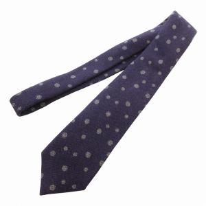 ISAIA 美品 ネクタイ セッテピエゲ ドット柄 シルク混 紫 パープル /FF