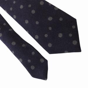 ISAIA 美品 ネクタイ セッテピエゲ ドット柄 シルク混 紫 パープル /FF