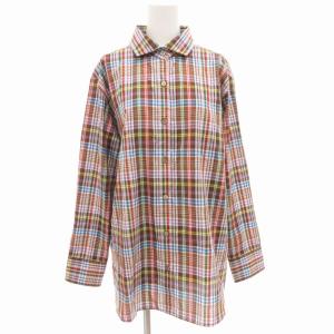 タグ付き チェックシャツ ブラウス 長袖 大きいサイズ 48 マルチカラー /GV