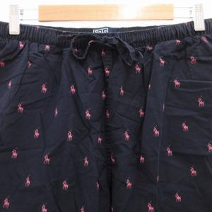 Polo by Ralph Lauren イージーショートパンツ ハーフ ショーツ ポニーロゴ 総柄 L 紺 ネイビー ピンク /GV AA