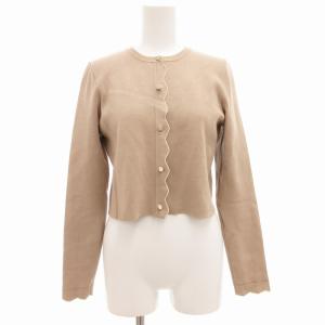 カーディガン ニット 長袖 ショート丈 シルク混 38 ベージュ /GV