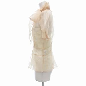 RALPH LAUREN タグ付き アンサンブル シャツ ブラウス 半袖 シアー 絹 シルク 4 ピンクベージュ /JS