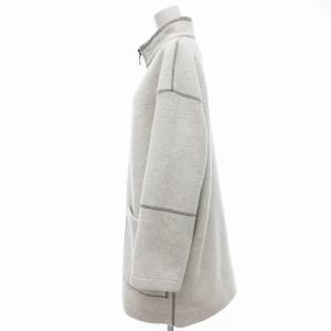 HIROKO KOSHINO TRUNK フリースジャケット ミドル丈 白 ホワイト 38 /TI