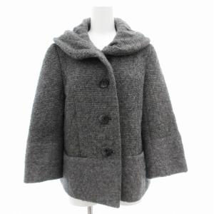 ショールカラージャケット 総裏地 切替 ウール混 9 グレー /GV