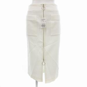 タグ付き タイトスカート ひざ丈 ジップアップ 34 白 ホワイト /JS