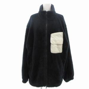 フリース ブルゾン ダブルジップ XL 黒 ブラック /TI