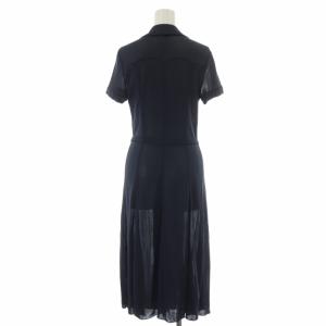 ARMANI COLLEZIONI ラップワンピース ロング マキシ シアー シースルー 半袖 42 L 紺 ネイビー