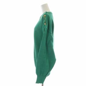 CELINE ニットカットソー セーター トリオンフ 刺繍 長袖 L 緑 グリーン