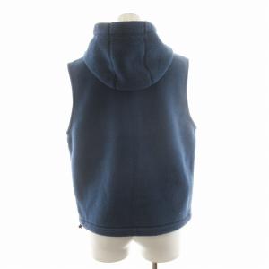 THE NORTH FACE フリースベスト ジップアップ フーディー ロゴ刺繍 M 紺 ネイビー