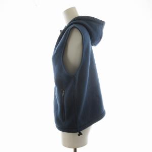 THE NORTH FACE フリースベスト ジップアップ フーディー ロゴ刺繍 M 紺 ネイビー