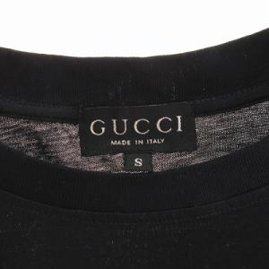 GUCCI ロゴプリントＴシャツ カットソー 半袖 S  紺 ネイビー GY09