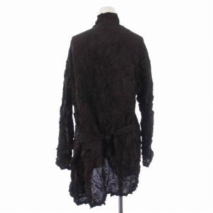 ISSEY MIYAKE PERMANENTE カーディガン シルク シワ加工 2 ダークブラウン PE93-FJ832
