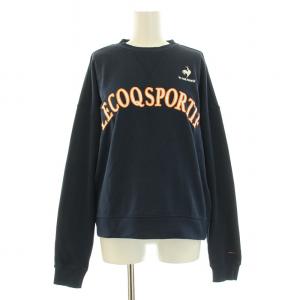 スウェット トレーナー 長袖 クルーネック ストレッチ オーバーサイズ ロゴ 刺繍 S 紺 ネイビー QMWUJF41