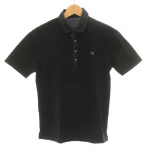 ポロシャツ 半袖 レギュラーカラー ストレッチ ロゴ 刺繍 ワンポイント 2 M 黒 ブラック /BB