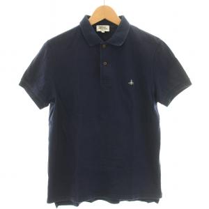 ポロシャツ 半袖 オーブ 刺繍 ワンポイント 鹿の子 46 M 紺 ネイビー /BB GY09