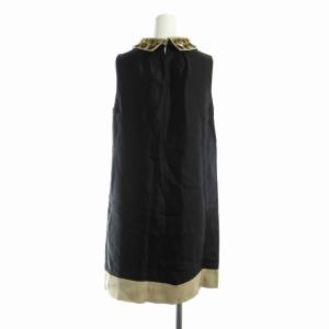 kate spade new york タイトワンピース ノースリーブ ビジュー装飾 2 M 黒 ブラック ベージュ