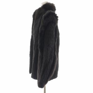 SAGA MINK JINDO 銀サガ 銀SAGA 毛皮コート ファーコート ハーフコート ミンクファー M 茶 ブラウン GY09