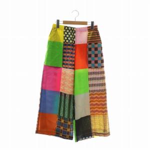 AD2018 colorful patchwork print pants ワイド パンツ イージー カラフル プリント パッチワーク