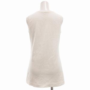 DOLCE&GABBANA タンクトップ カットソー ノースリーブ ローズ スパンコール 36 XXS 白 ホワイト /UO EC