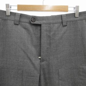 BRUNELLO CUCINELLI パンツ スラックス ストレート 裾タック 50 XL グレー