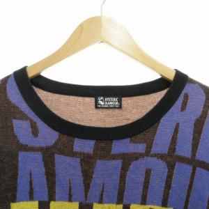 HYSTERIC GLAMOUR 20SS FIRE PATTERN ジャガードプルオーバー ニット 半袖 総柄 F マルチカラー 01201NS11