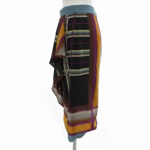 ETRO 美品 スカート 総柄 プリーツ 絹 シルク ロング丈 イタリア製 38 S マルチカラー